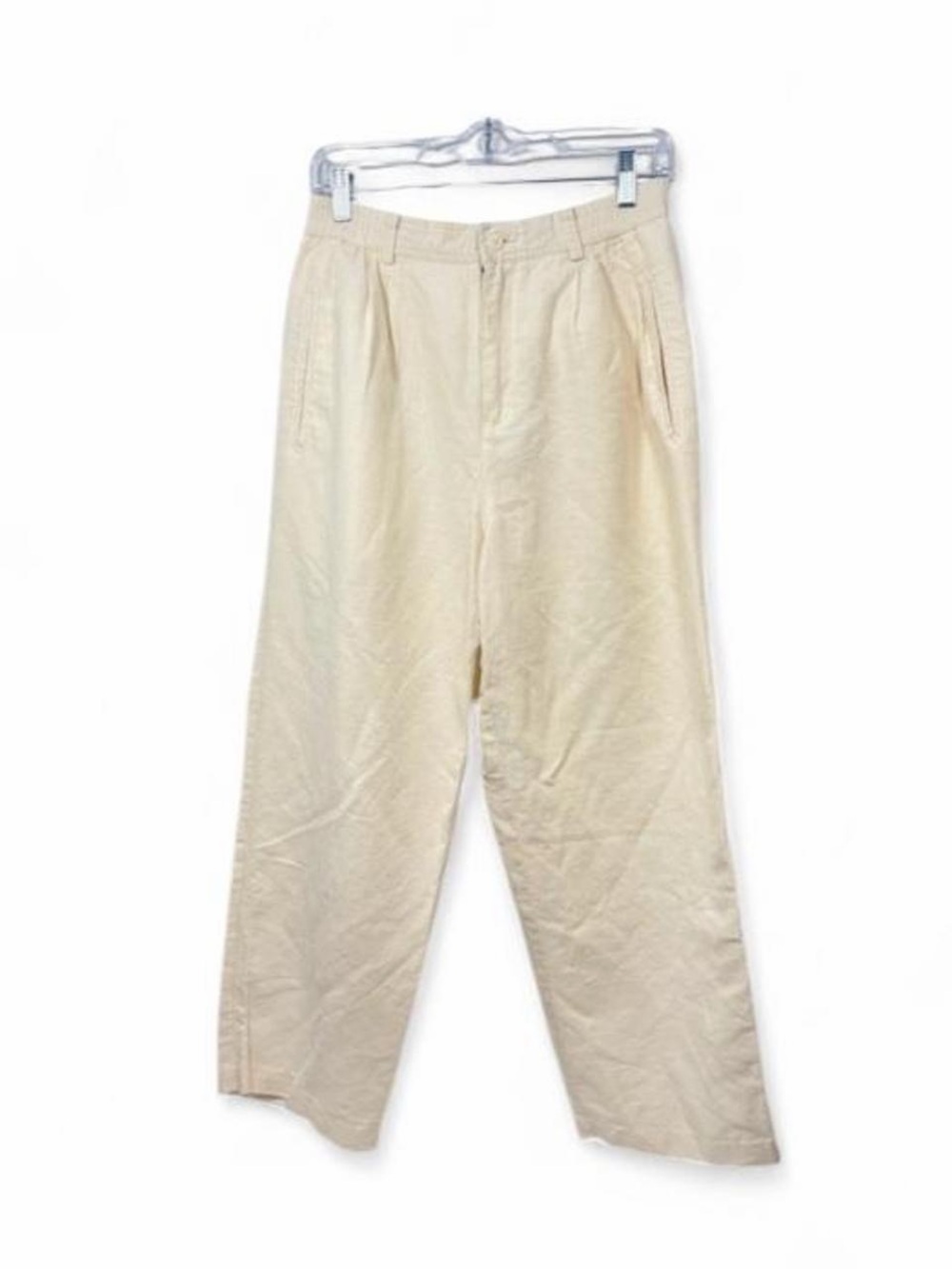 Liz Claiborne linen cotton Cream Straight-Leg pants